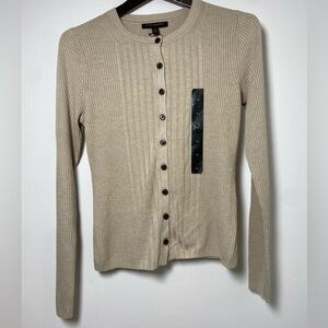 Women's Banana Republic Beige Ribbed Cardigan (Size XS)